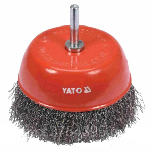 Щітка - крацовка YATO Чашка Ø=100 мм . сталь. шпиндель 6 мм. 4500 об/хв