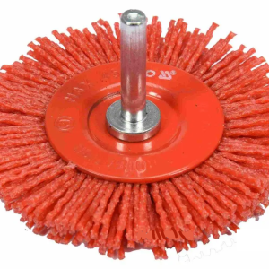 Щітка зачисна з нейлоновим ворсом, дискова до дрилі YATO : Ø=75 мм, зі шпинделем Ø=6 мм