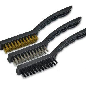 Щётки 3-рядные сталь/латунь/нейлон на пластик. основе, дл 180 мм, кпл. 3 шт.